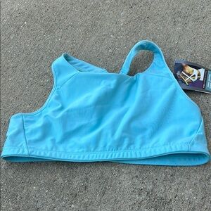 High Neck Nike Light Blue Sports Bra Dri Fit Size 36A:B